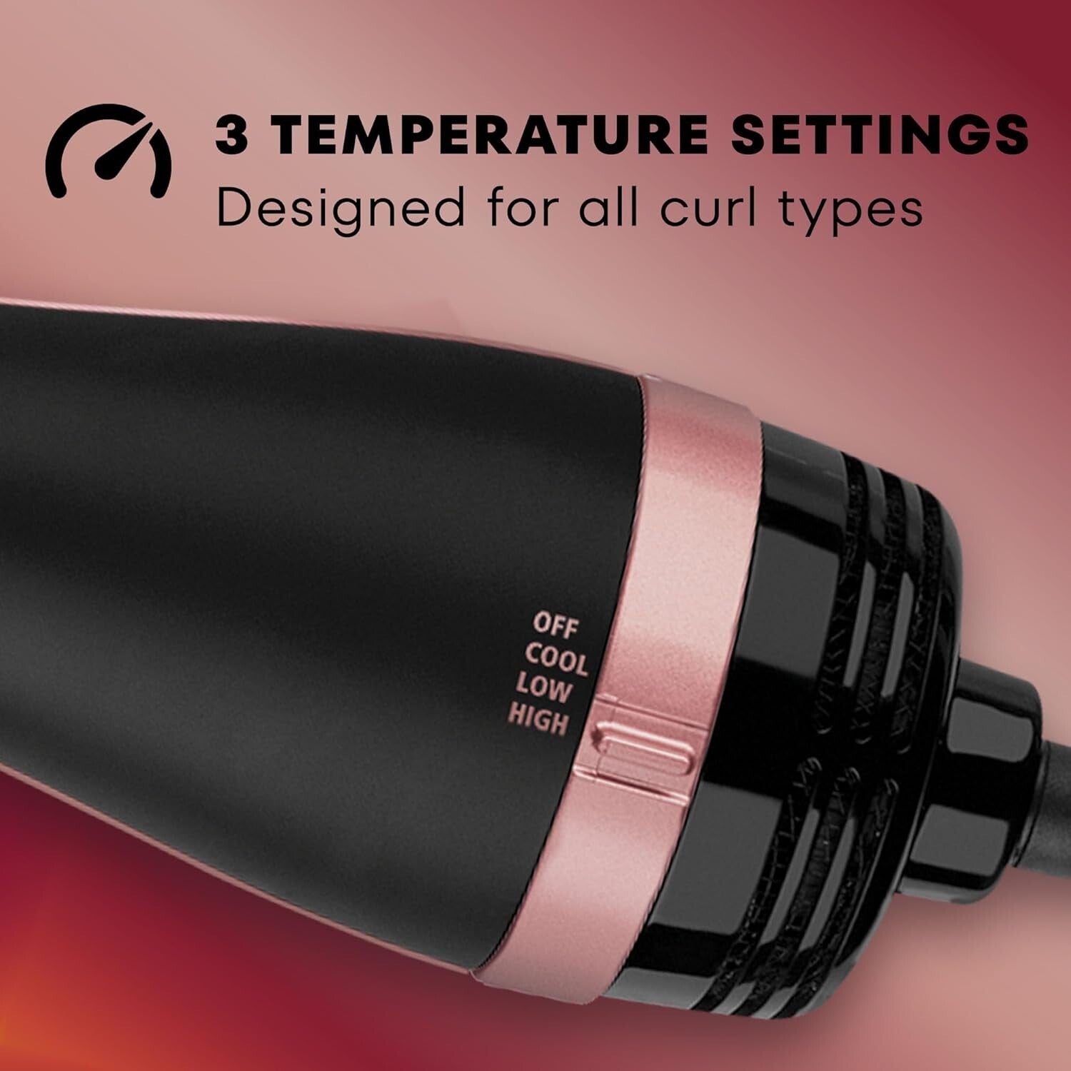 Unique Oval Hair Dryer & Styler - Pink-Black Ionic Technology for Frizz Control