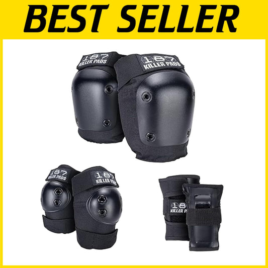 Premium Six Pack Pad Set - Knee Pads, Elbow Pads & Wrist Guards for Skating