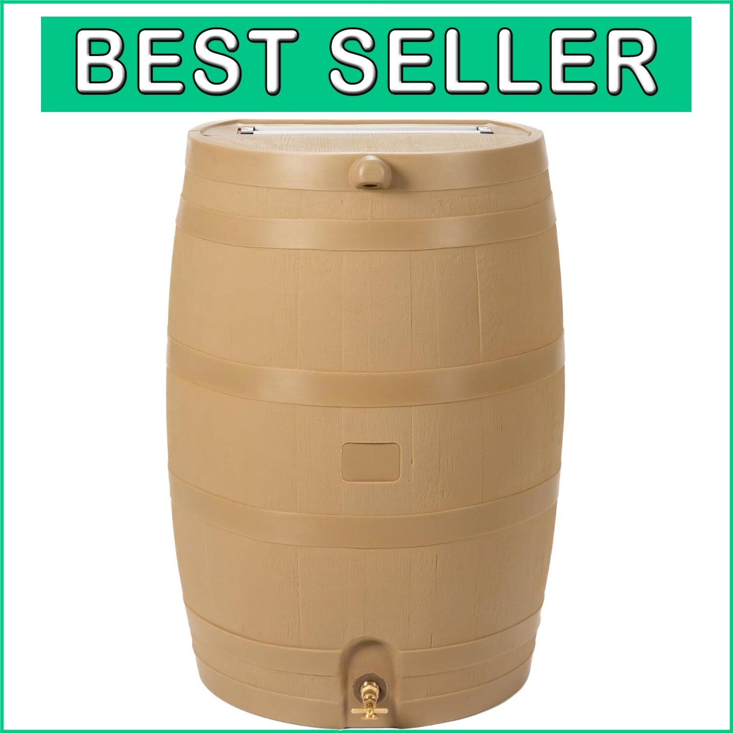 Eco-Friendly 50-Gallon Rain Barrel with Brass Spigot for Garden Irrigation