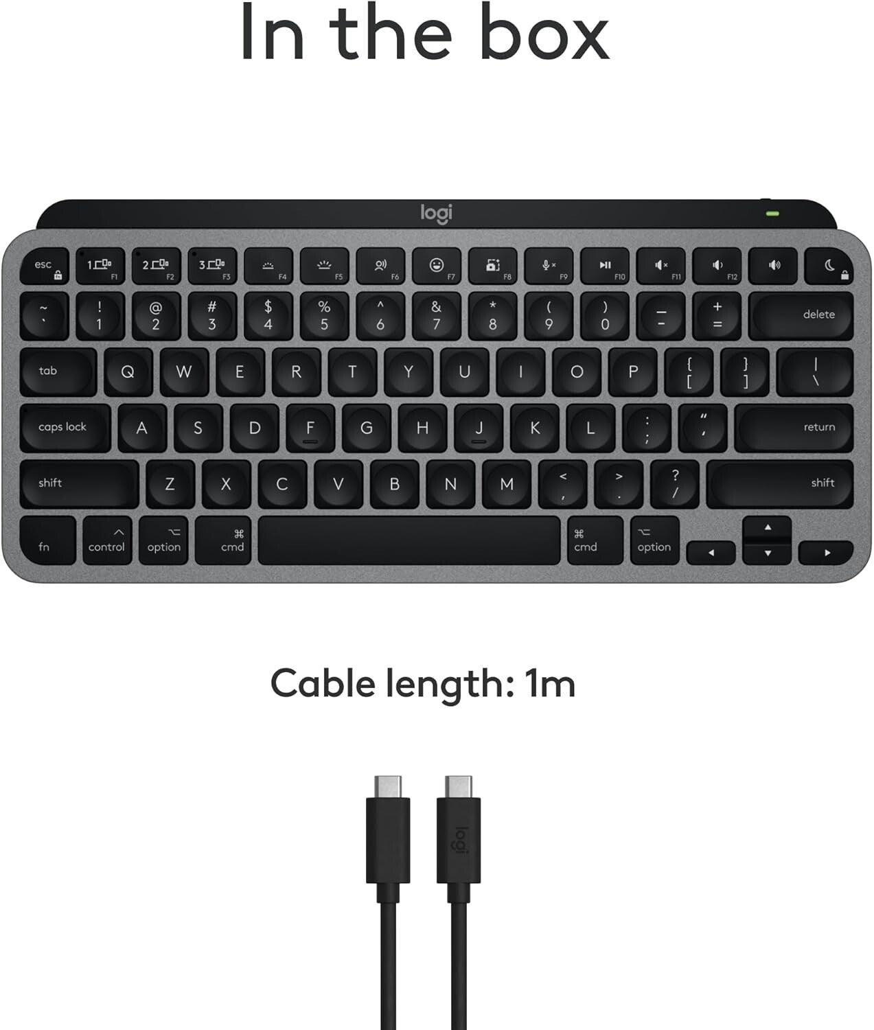 MX Keys Mini for Mac - Compact Wireless Keyboard with Backlit Keys, Space Grey