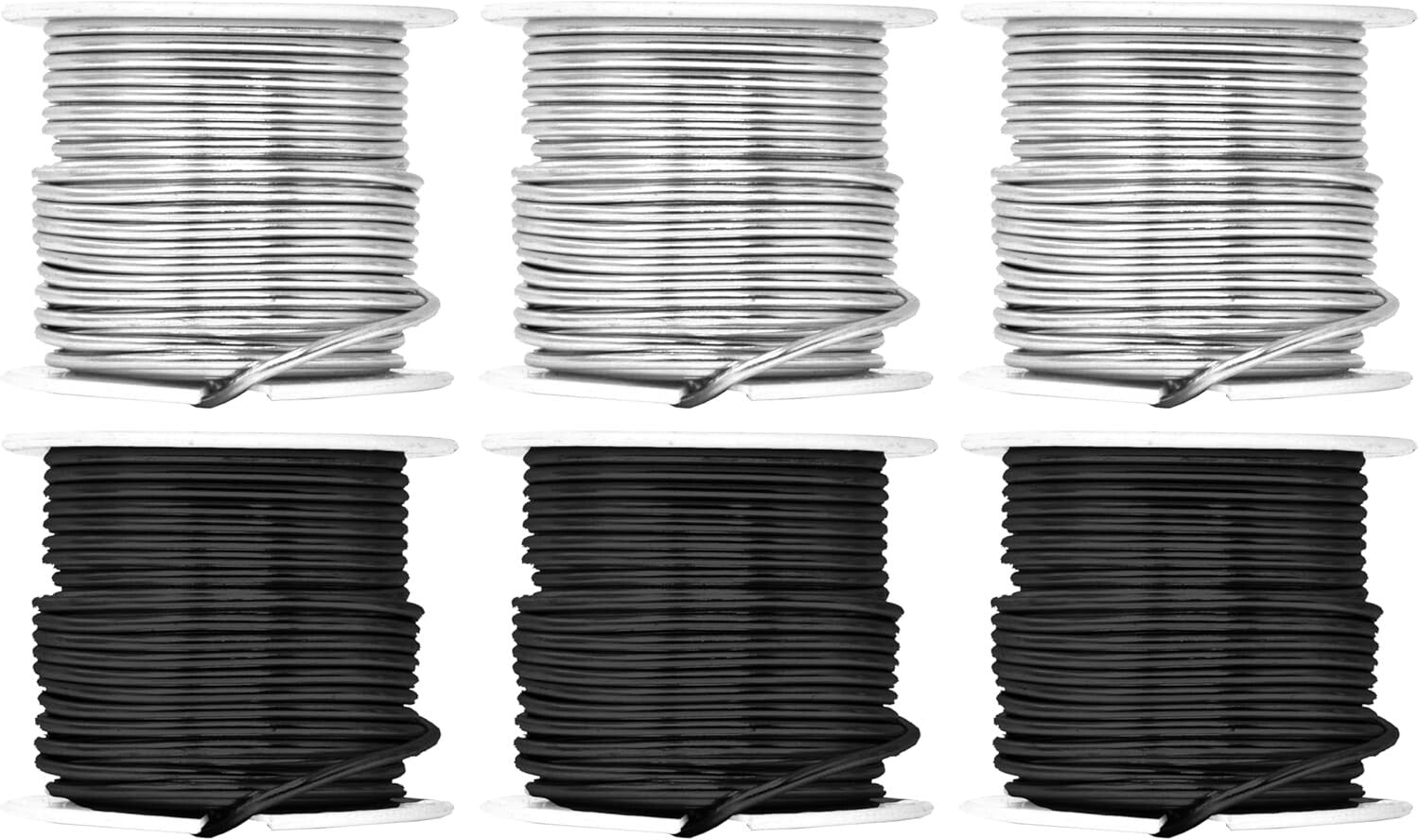 12 Gauge Aluminum Craft Wire - 276 FT Silver Black for Jewelry & Sculpting