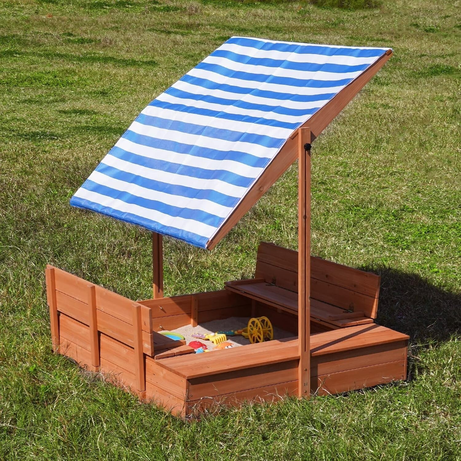 Multifunctional Kids Sandbox 47x47in - Fun & Safe Outdoor Play with Storage