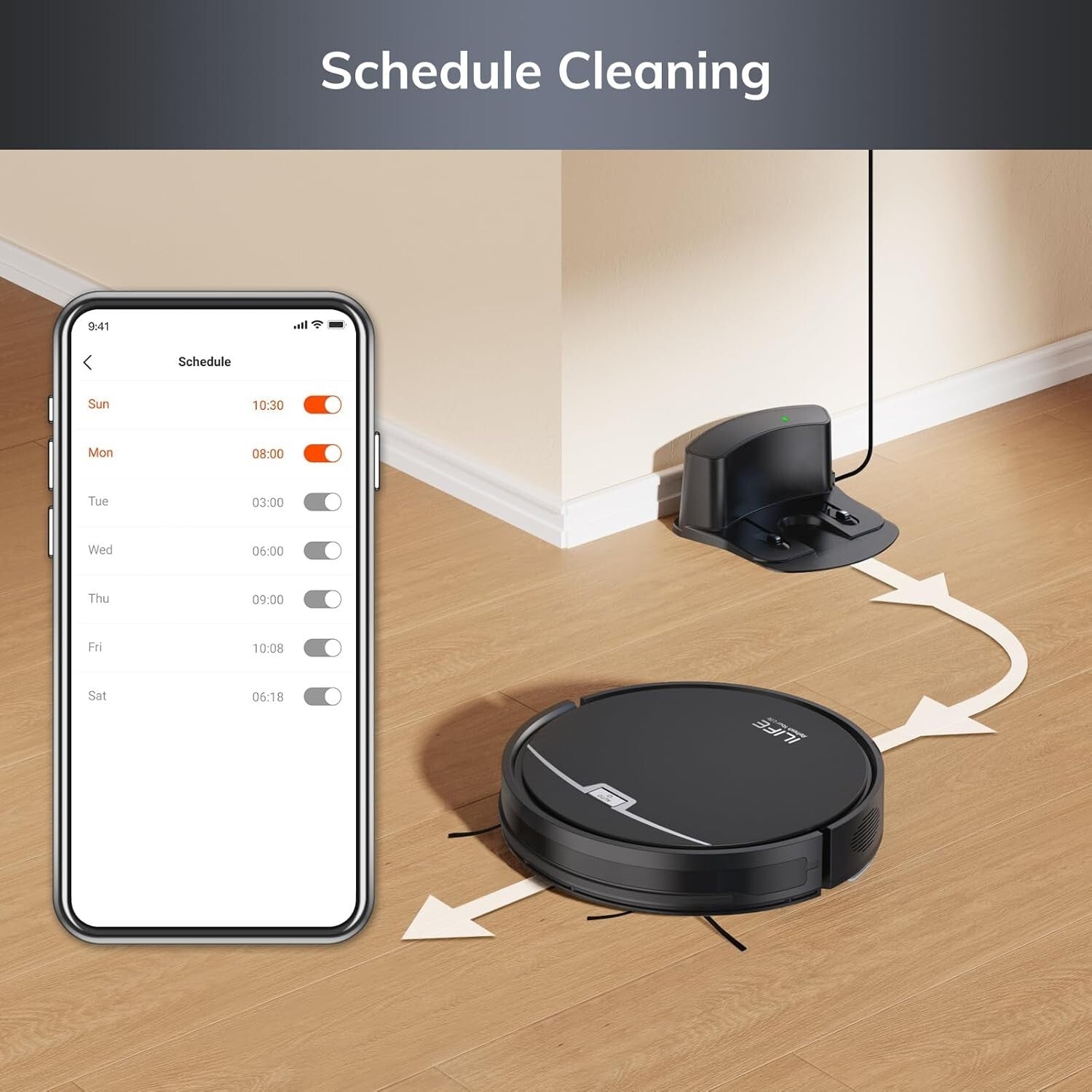 Advanced V9 Robot Cleaner: 3000Pa Suction, Tangle-Free For Effortless Cleanings