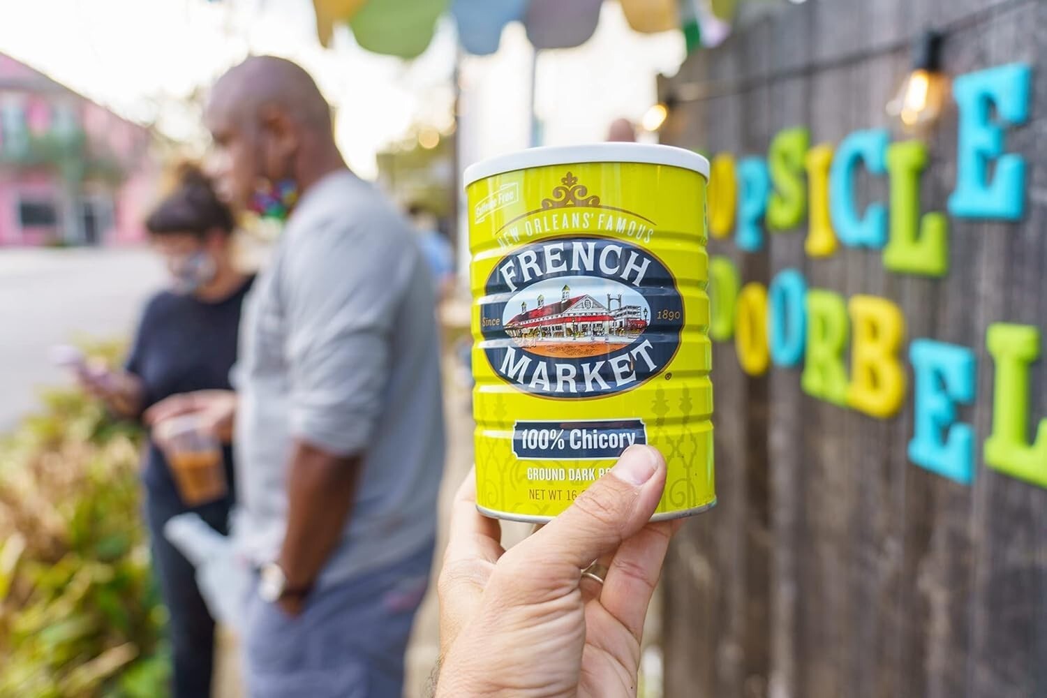 French Dark Roast Chicory - 6 x 16oz Cans, Caffeine-Free New Orleans Tradition