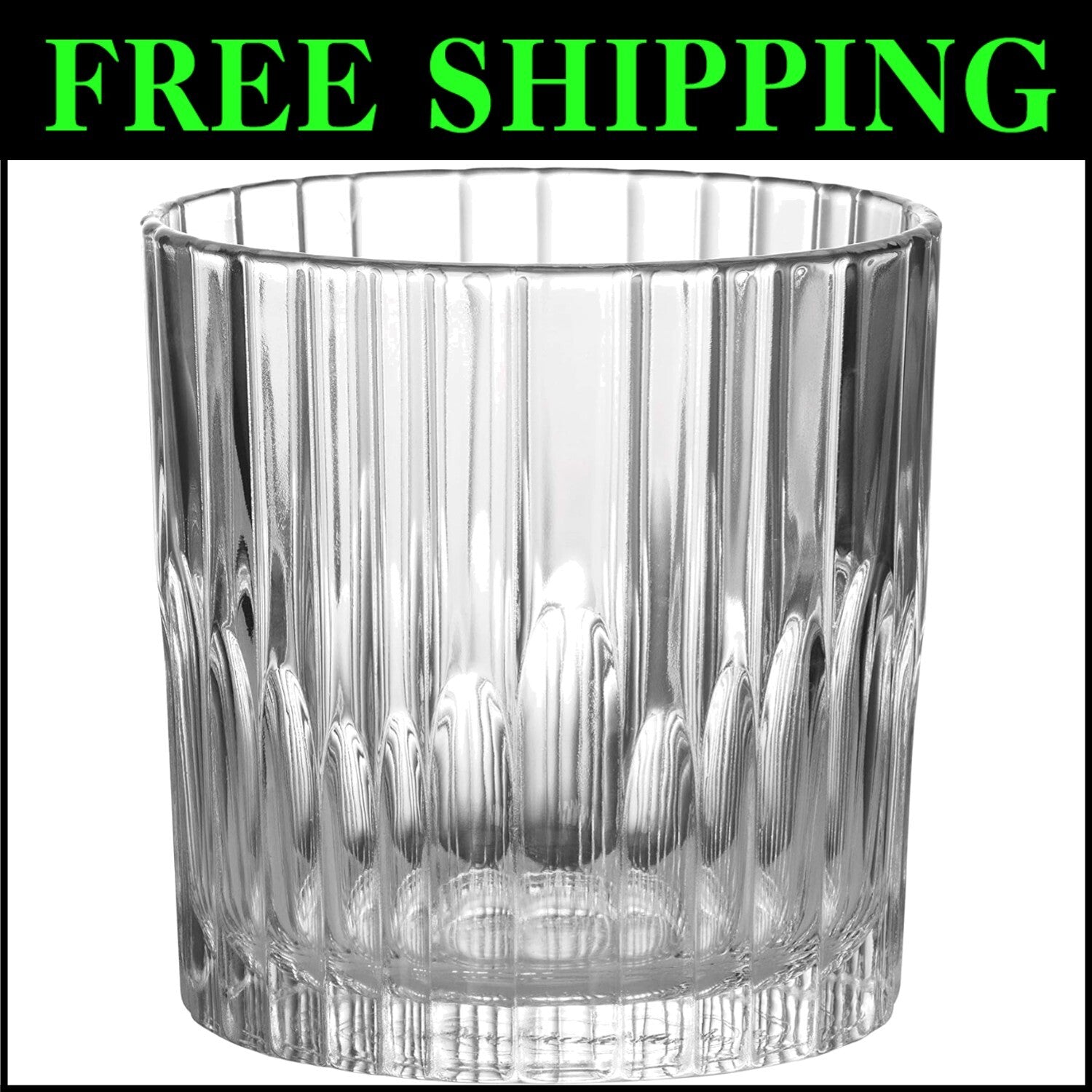 Elegant Manhattan Glass Tumbler Set of 6 - BPA Free, 10.87oz, Made in France