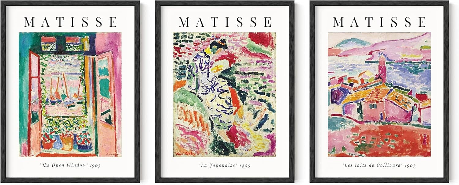 Transform Your Home: Matisse Wall Art Set with Protective Plexiglass, 12x16