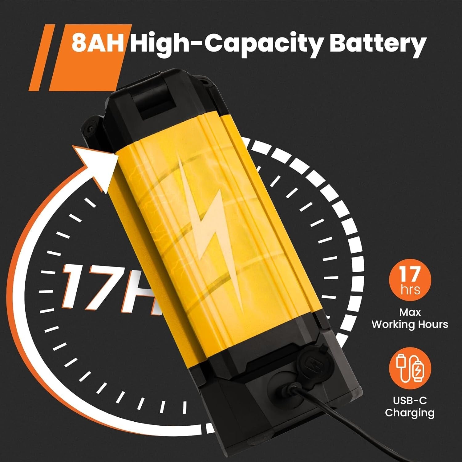 High-Power Work Light with Detachable Tripod - Ideal for Indoor & Outdoor Use