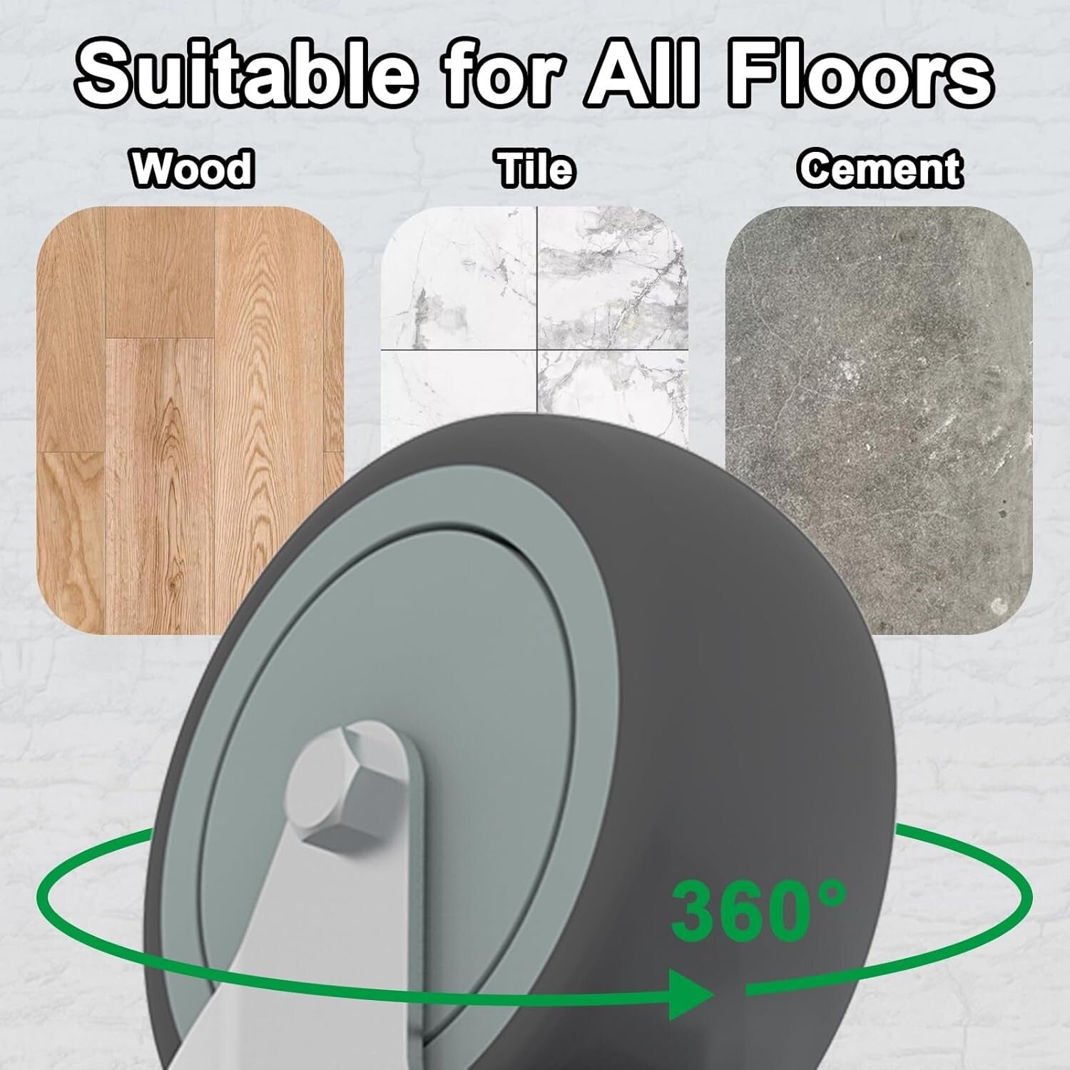 Set of 4 Long-Lasting 5 Inch Locking Casters - Ideal for Carts & Equipment