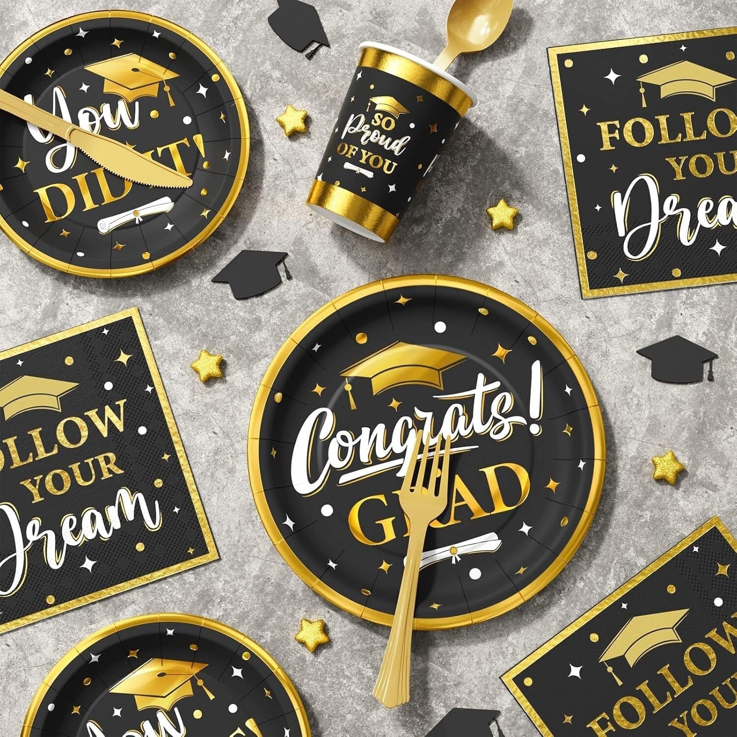 Class of 2025 Disposable Dinnerware - 350 PCS Set for Unforgettable Celebrations