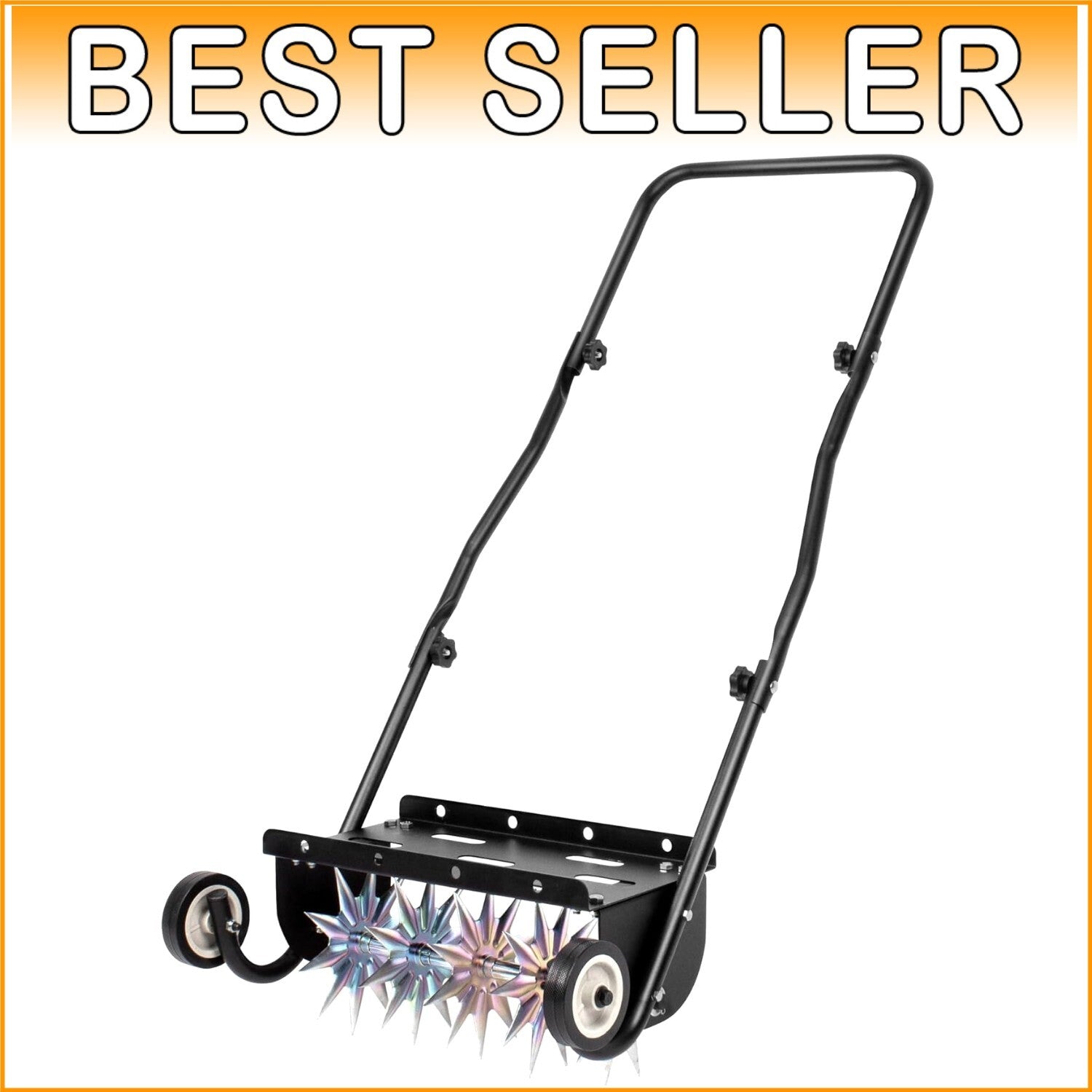 Durable Rotary Spike Aerator with Weight Tray for Effective Lawn Treatment