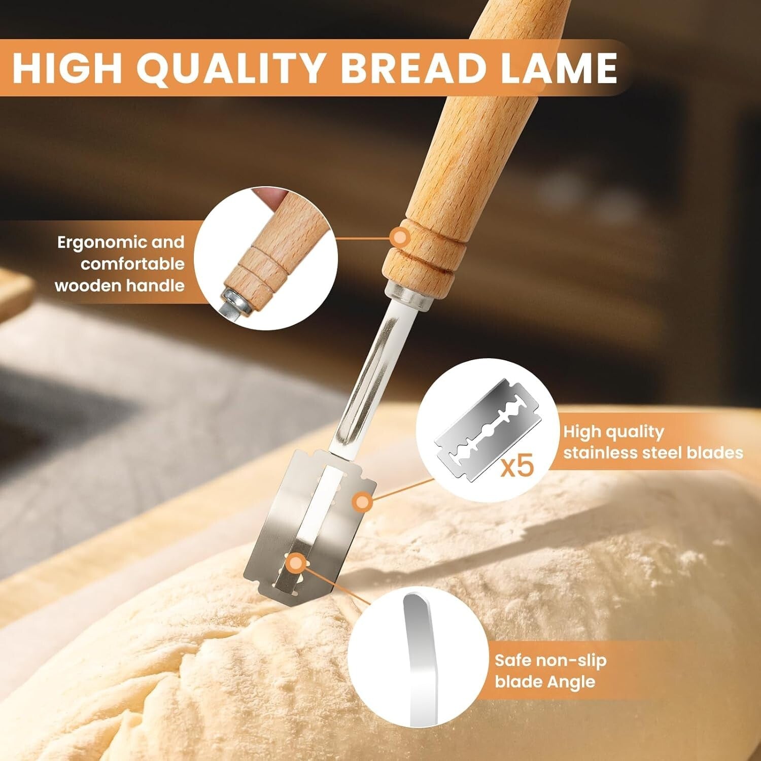 Artisan Bread Making Set: Rattan Proofing Baskets and Metal Scraper Included