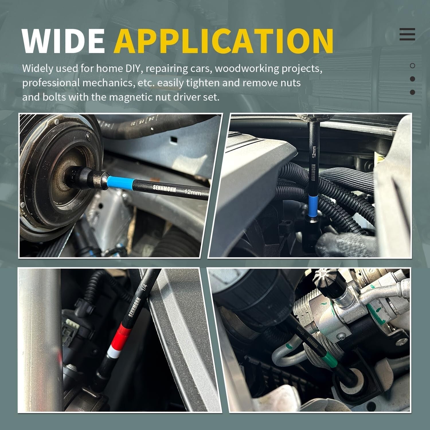 Durable 6-Inch Rainbow Magnetic Nut Driver Set – Ideal for Home & Auto Repairs