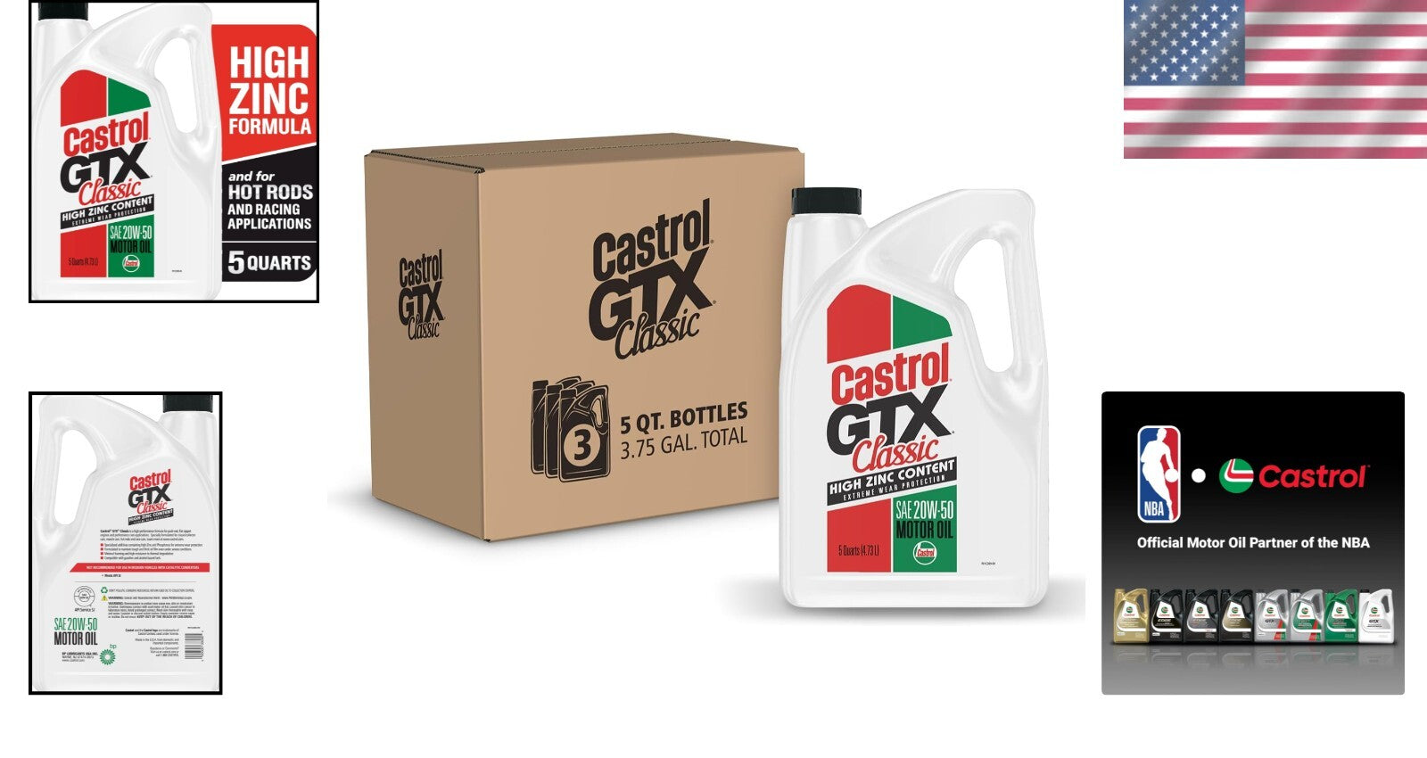 Universal Fit 20w 50 Motor Oil, 15 Quarts Total - High Performance Protection