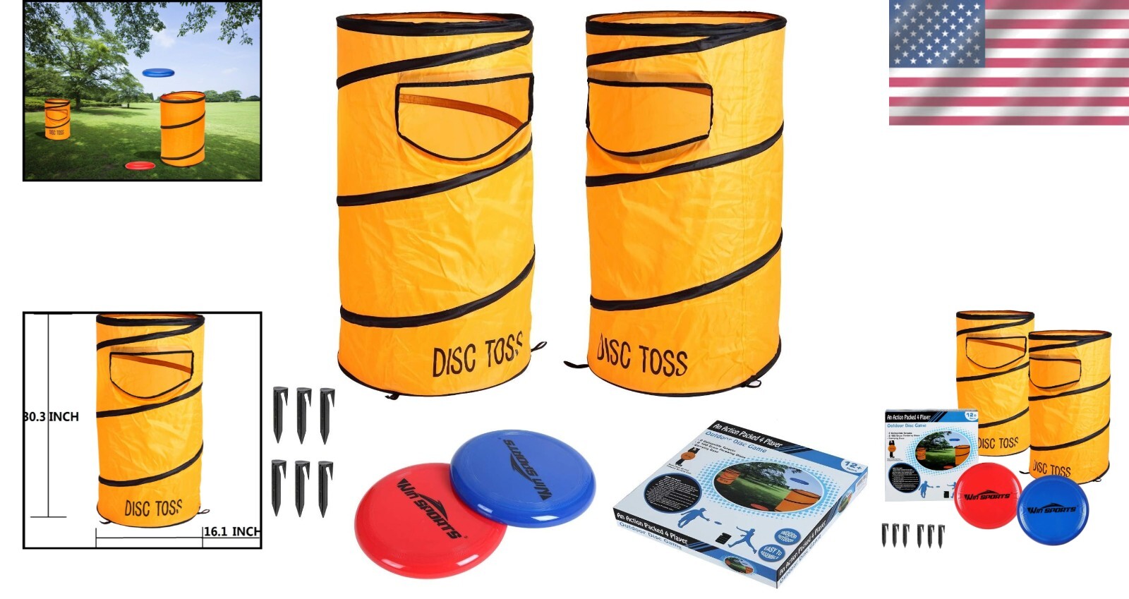 Durable Disc Toss Game Set - 2 Targets & 10 Pieces for Outdoor Gatherings