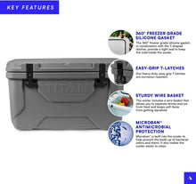 Load image into Gallery viewer, Titan 55-Quart Hard Ice Chest Cooler with Microban and Deep Freeze Insulation