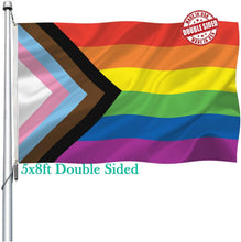 Load image into Gallery viewer, Durable 5x8 Heavy-Duty Progress Pride Flag - Perfect for Celebrating LGBTQ Pride