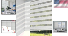 Load image into Gallery viewer, Cordless Zebra Window Shades - 52"W x Up to 72"H, Elegant Light Filtering Blinds