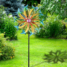 Load image into Gallery viewer, 5FT Kinetic Metal Wind Spinner - Yellow Propeller for Outdoor Garden Decor