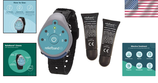 Classic Motion Sickness Relief Wristband - Adjustable & Includes Extra Gel Tube