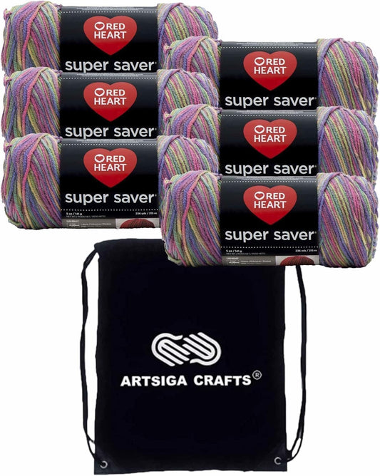 Durable E300-315 Acrylic Yarn Bundle with Drawstring Project Bag for Crafters