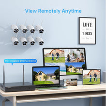 Load image into Gallery viewer, 1080P Wireless Home Security Cameras - 8 Channel, Night Vision, Plug &amp; Play