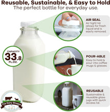 Load image into Gallery viewer, Elegant 4-Pack Clear Glass Milk Bottles - 33.8 oz with Durable Pour Spouts