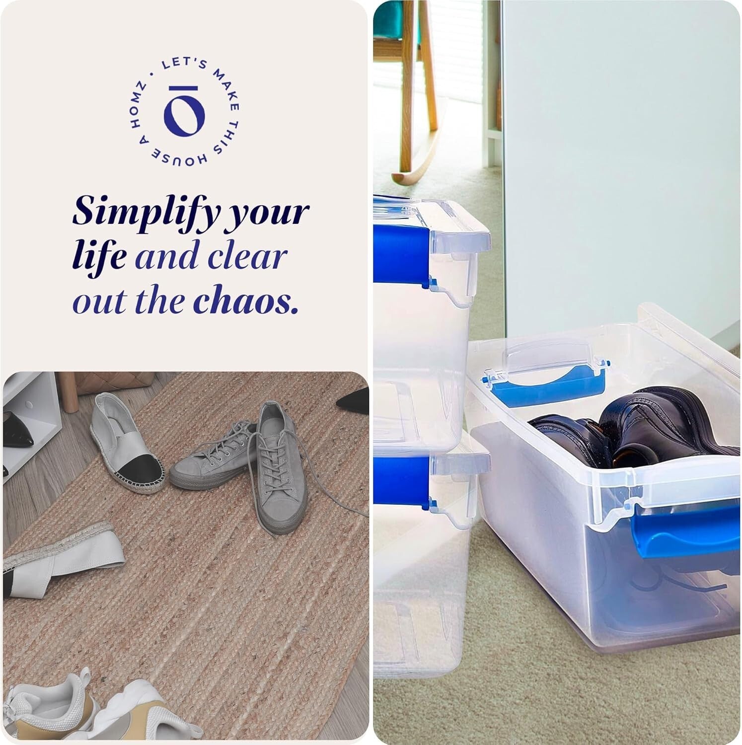 Eco-Friendly 5-Pack Storage Bins - 7.5 Qt Clear Containers with Latching Lids