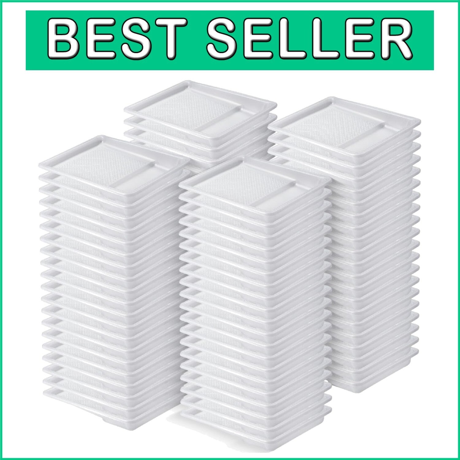 80-Pack Disposable Paint Tray Liners for 9-Inch Classic White Painting Projects