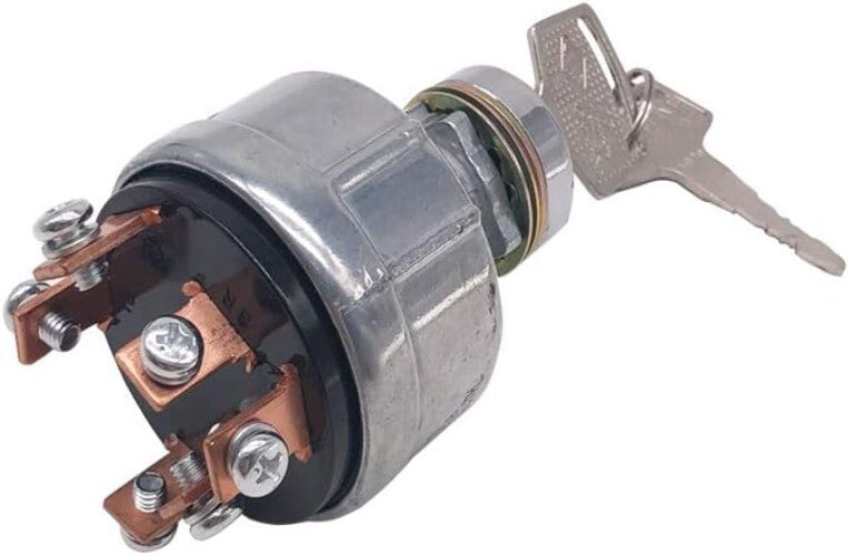 Panel Mount Mitsubishi Ignition Switch - 6 Positions, 2 Keys, Ideal for Tractors