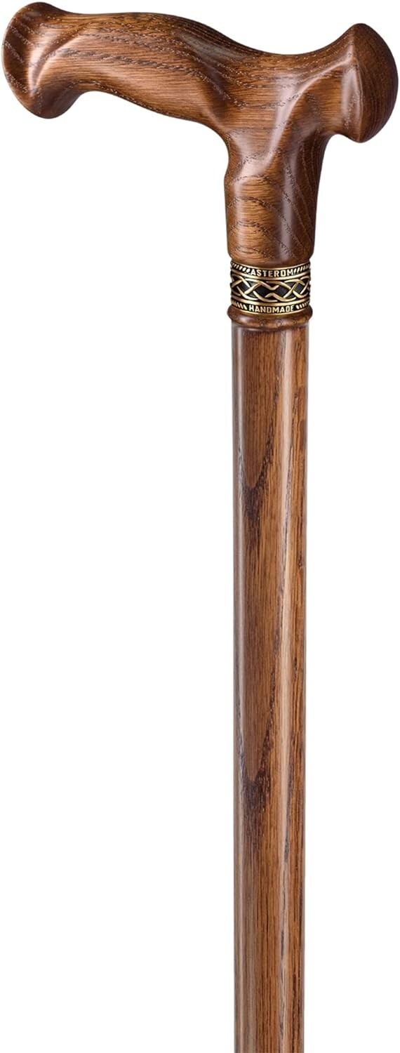 39-Inch Hardwood Oak Cane for Men & Women - Fashionable, Comfortable Walking Aid