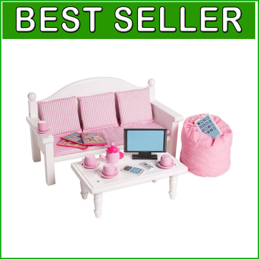 Durable Doll Furniture Set for 14-18" Dolls - Couch, Table & Play Accessories