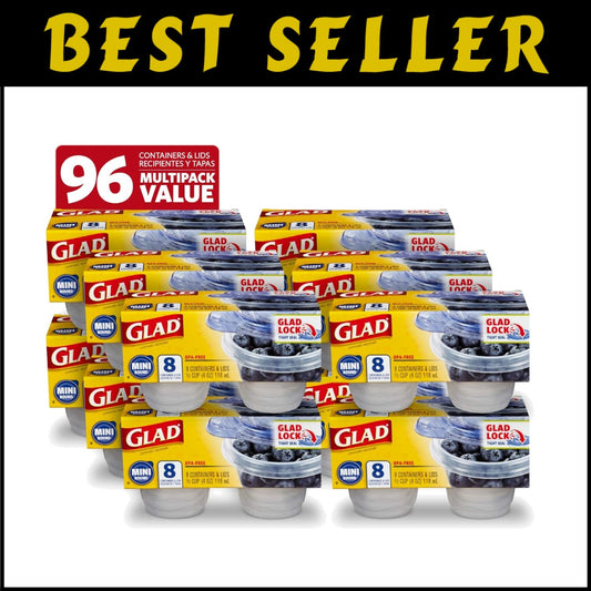 Mini Round Food Storage Containers 4 Oz - 12 Pack for Snacks & Portions