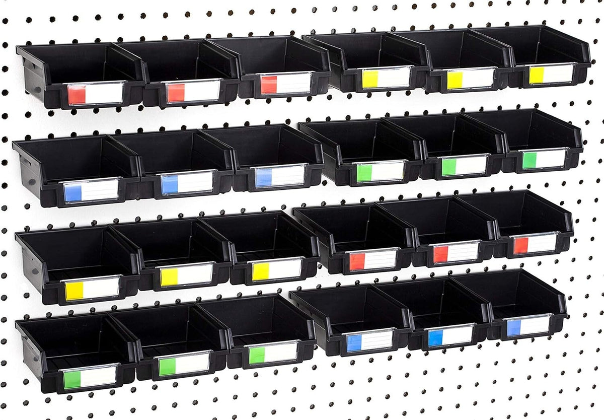 Worksp Efficient 24-Pack Heavy Duty Bins for Pegboards - Organize Your Worksp ...