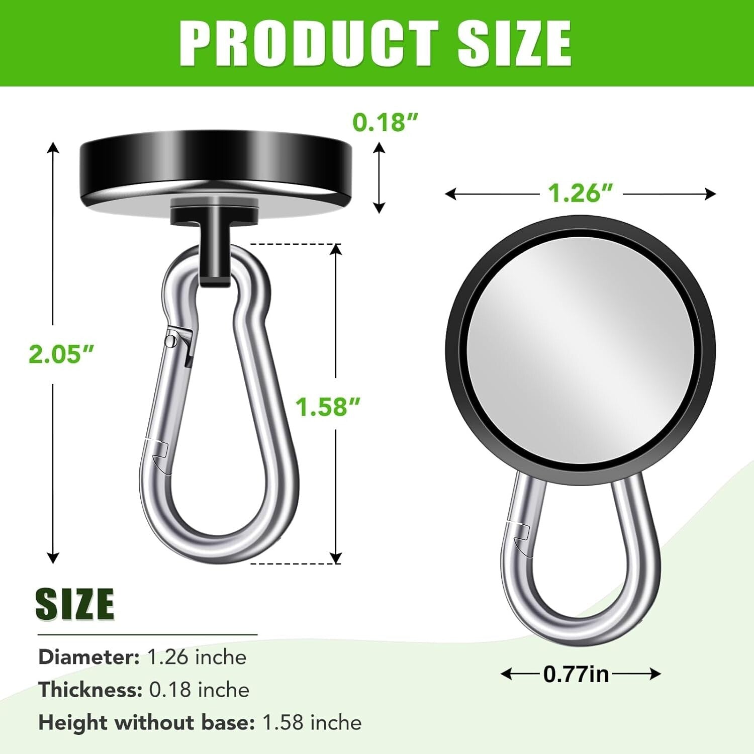 Versatile 40-Pack Black Magnetic Hooks - 110LBS Capacity for Easy Organization