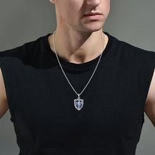 Load image into Gallery viewer, Adjustable Sterling Silver Shield Armor Cross Pendant Necklace for All Occasions