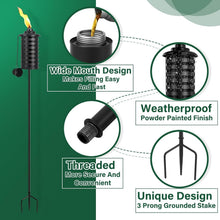 Load image into Gallery viewer, Elegant Black Metal Citronella Torches - Adjustable Height for Outdoor Ambiance