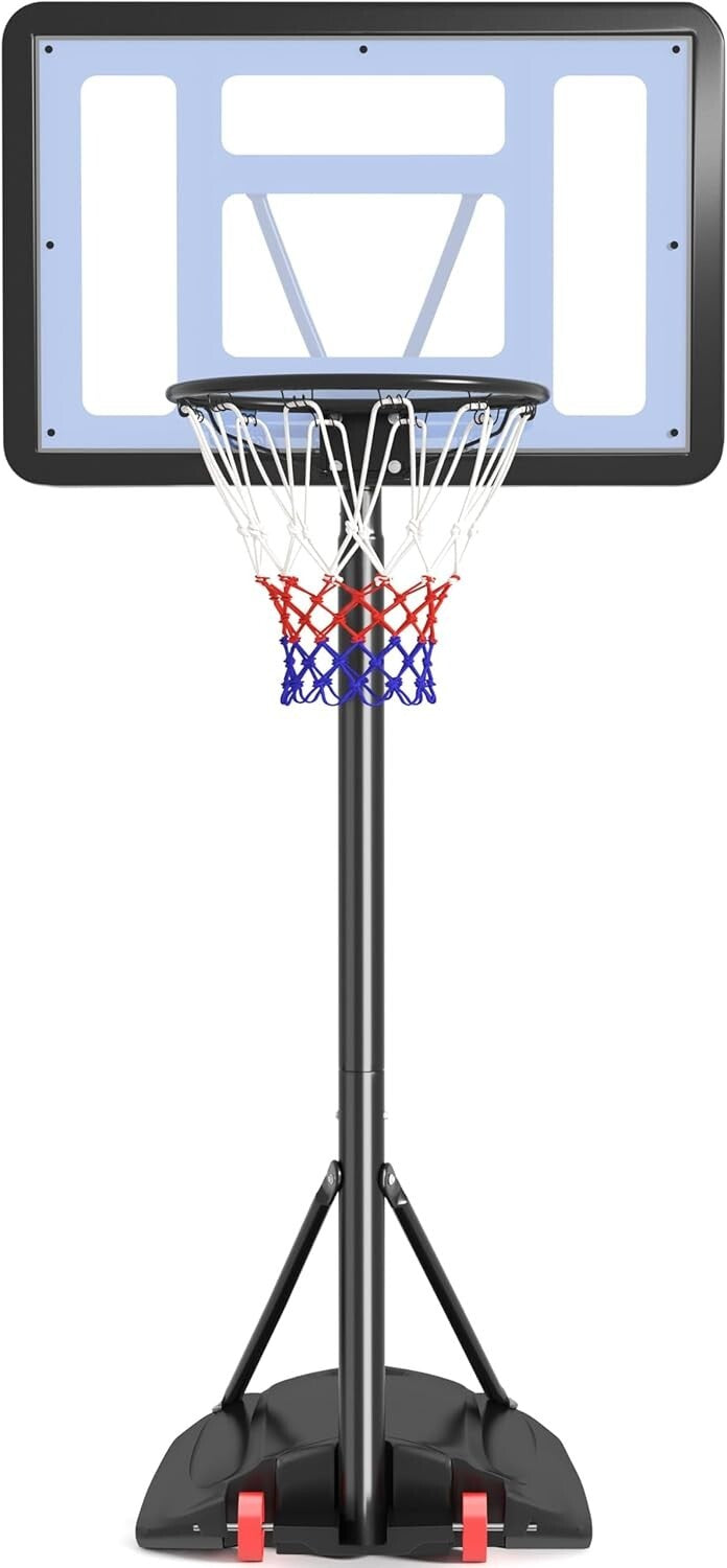 Durable Metal Portable Basketball Goal - Ideal for Kids & Teens, 32” Backboard