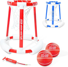 Load image into Gallery viewer, Splash Hoop 360 Floating Pool Basketball Game with 2 Balls &amp; Pump - Choose Color