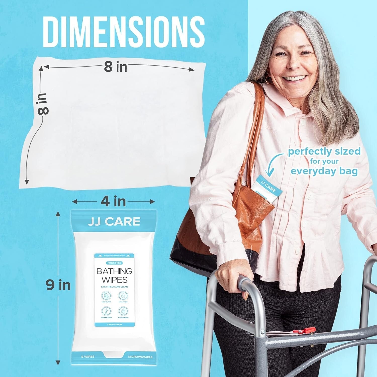 Bulk Pack of 320 No Rinse Body Wipes for Adults - Waterless Cleansing Solution