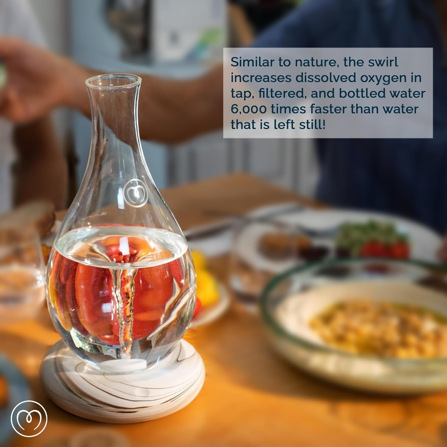 Stylish Handblown Carafe with Vortex Technology - Perfect for Home and Office