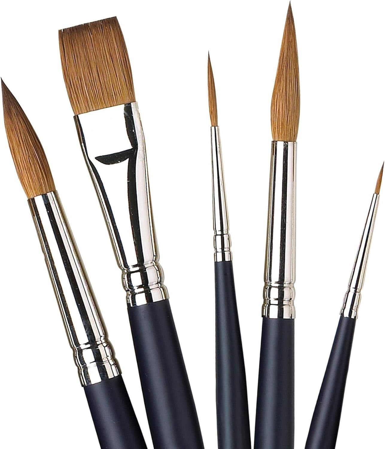 Deluxe Synthetic Sable Watercolor Brush - #8 Pointed Round for Fine Detailing
