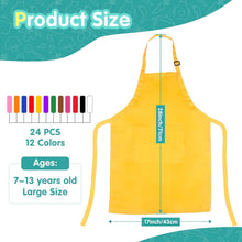 Load image into Gallery viewer, Durable Kids Chef Aprons Set in 12 Colors - Perfect for Cooking Parties and Arts