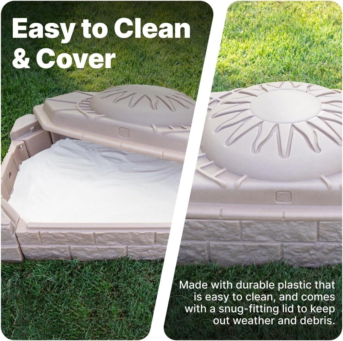 Outdoor Kids Sandbox with Built-In Seats & STEM Accessories for Creative Fun