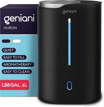 Load image into Gallery viewer, 6L Top Fill Humidifier &amp; Essential Oil Diffuser – Black Ultrasonic Quiet Mist