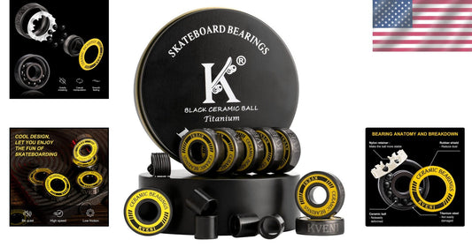 Durable 608rs Skateboard Bearings with Washers - Precision ABEC 9 Performance