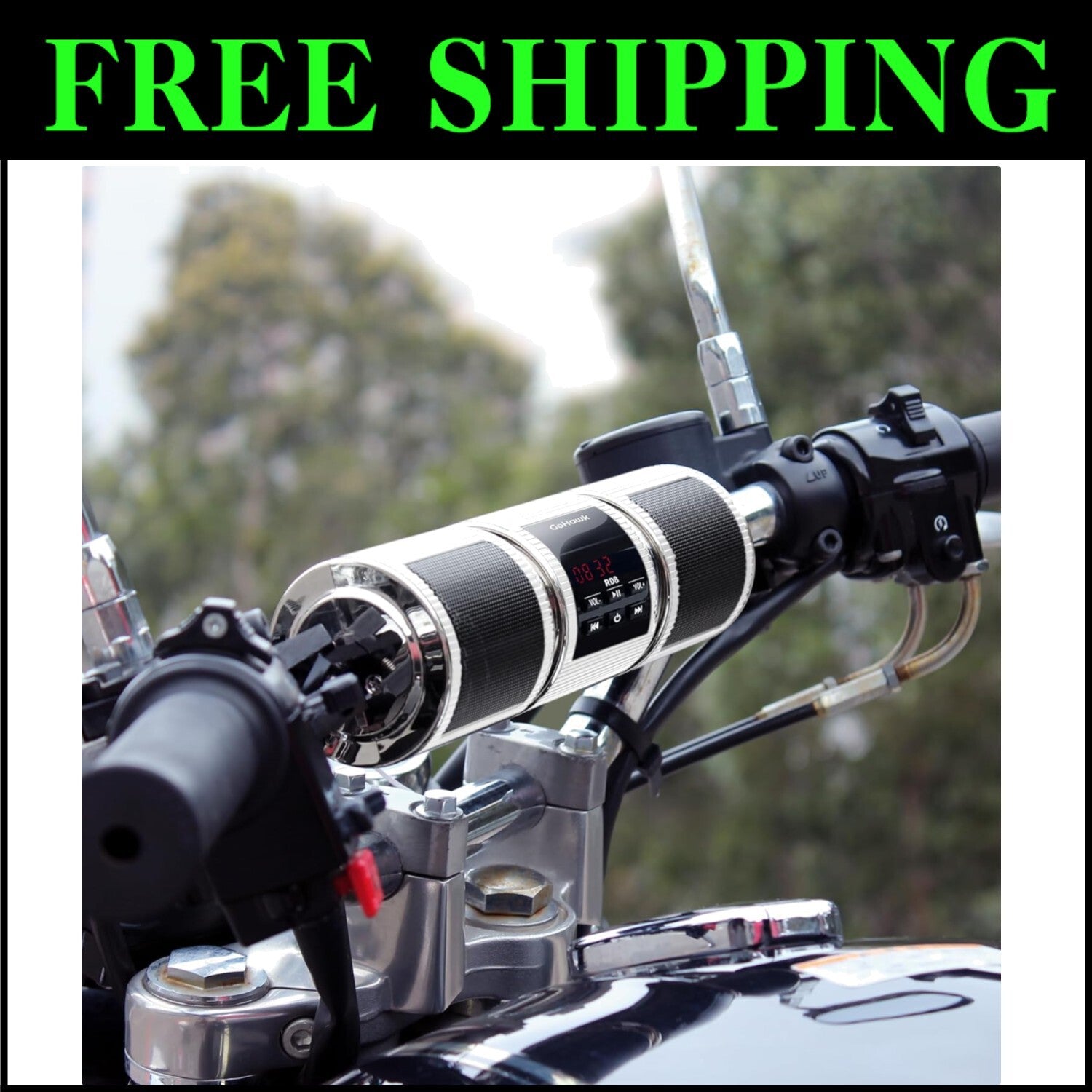 Aluminum Waterproof Bluetooth Audio Speakers for Motorcycles and ATVs - 2 Count