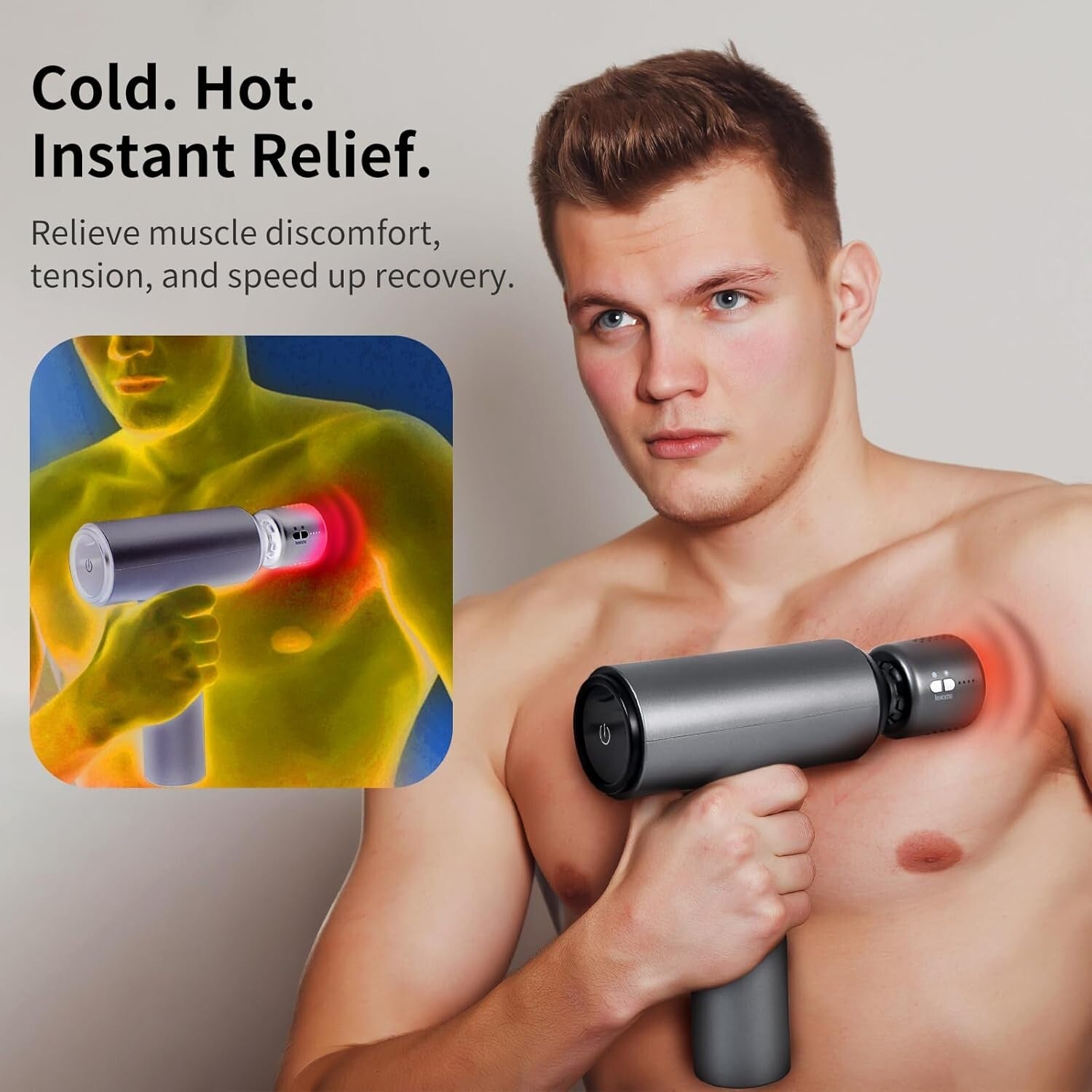 Battery-Powered Massage Gun with Touch Screen - Perfect for Muscle Recovery