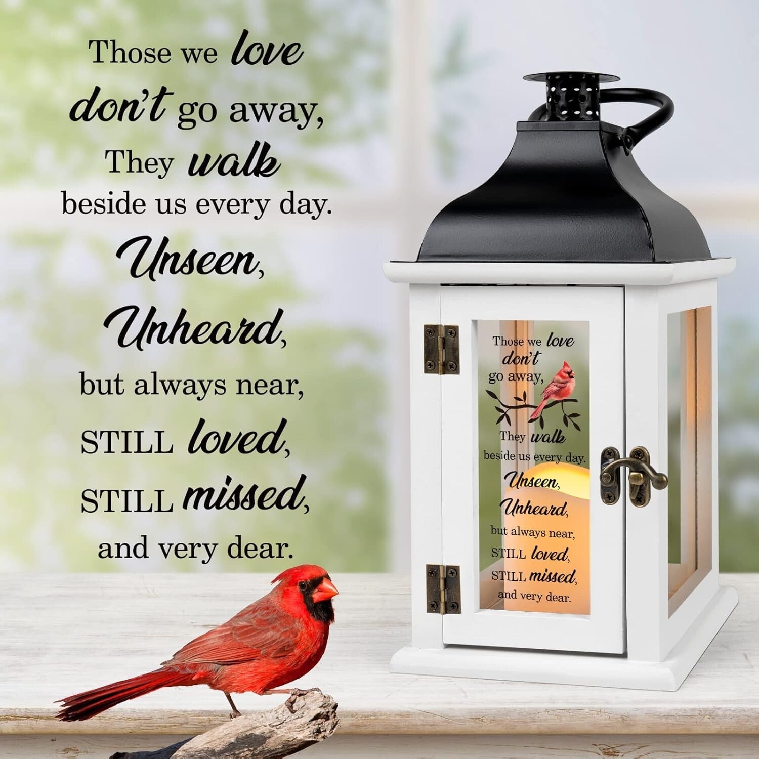 Comforting Battery Operated Lantern with Remote for Grieving Hearts – 14x6x6