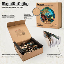 Load image into Gallery viewer, Extra-Thick Round 500-Piece Wooden Puzzle with Creative Hand-Shaped Pieces