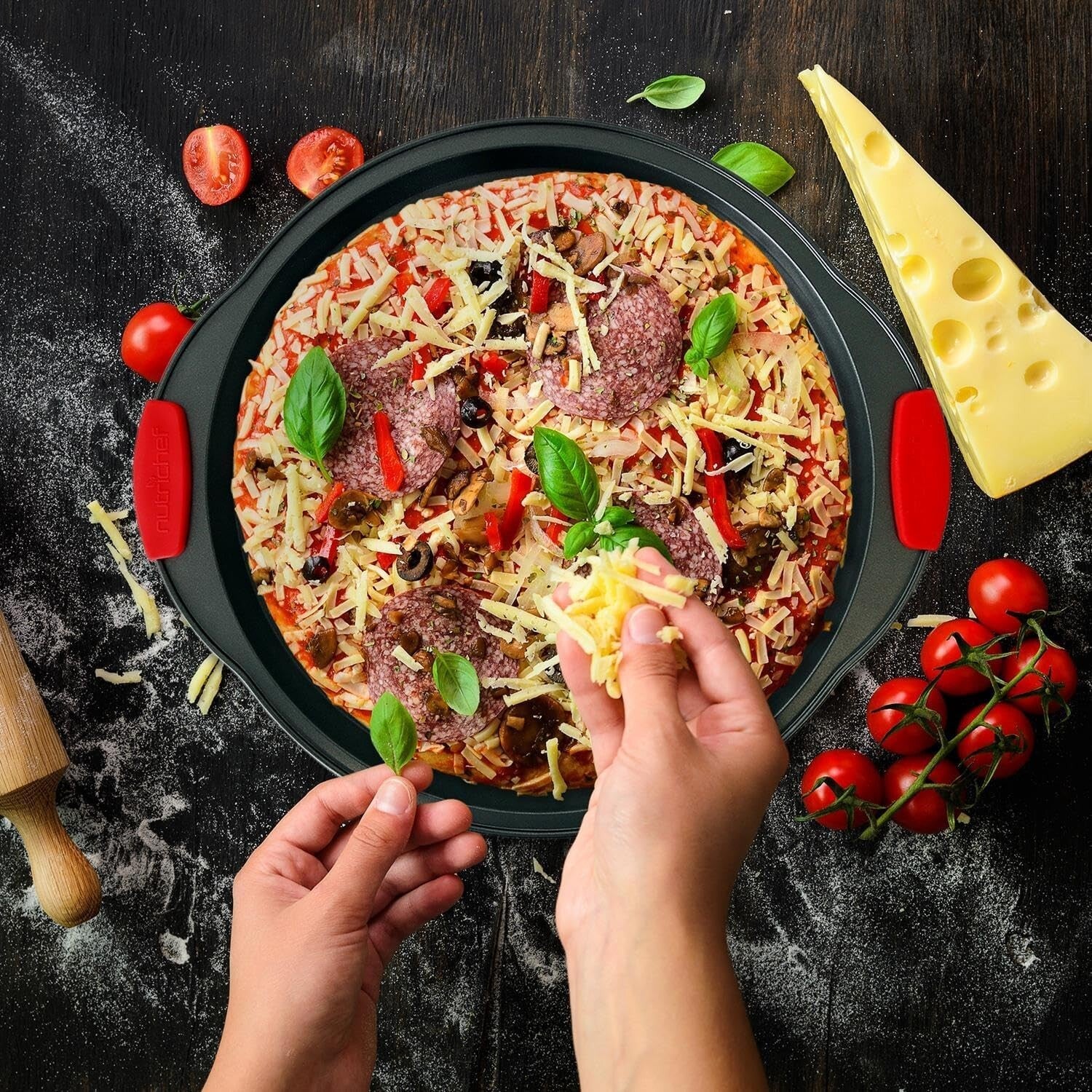 Deluxe 8-Piece Non-Stick Kitchen Bakeware Set with Heatproof Silicone Handles